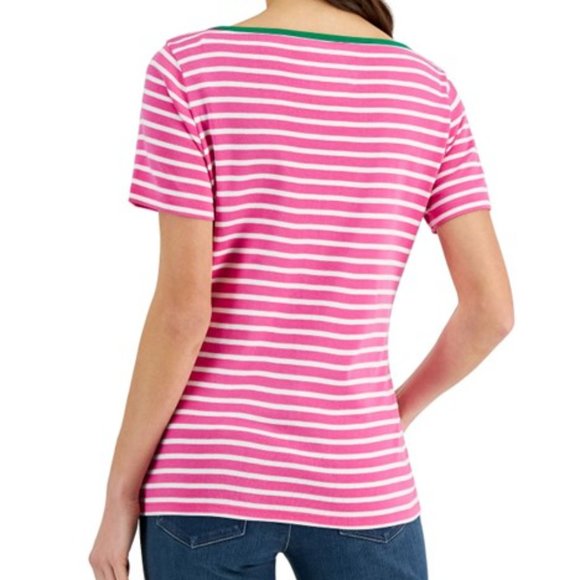 CHARTER CLUB Prima Knit Striped Boatneck Top NWT - Picture 8 of 9